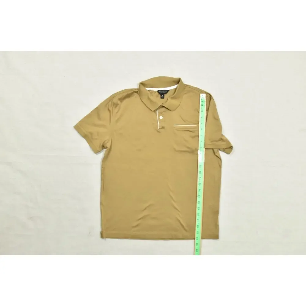 Banana Republic Luxe Touch Performance Polo Shirt Men's Size Medium M Gold Tan